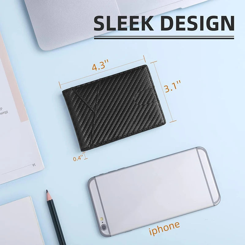Men'S Wallet Ultra Thin 11 Credit Card Slot Leather RFID Blocking Small Thin Bifold Wallet for Men
