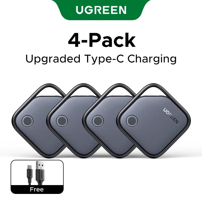 【 Charging Model 】Smart Tag Bluetooth Item Finder USB C Rechargeable Battery Last 1 Year Tracker for Apple Find My (Ios Only)