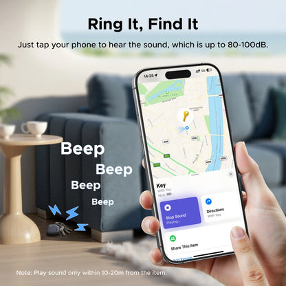 【 Charging Model 】Smart Tag Bluetooth Item Finder USB C Rechargeable Battery Last 1 Year Tracker for Apple Find My (Ios Only)
