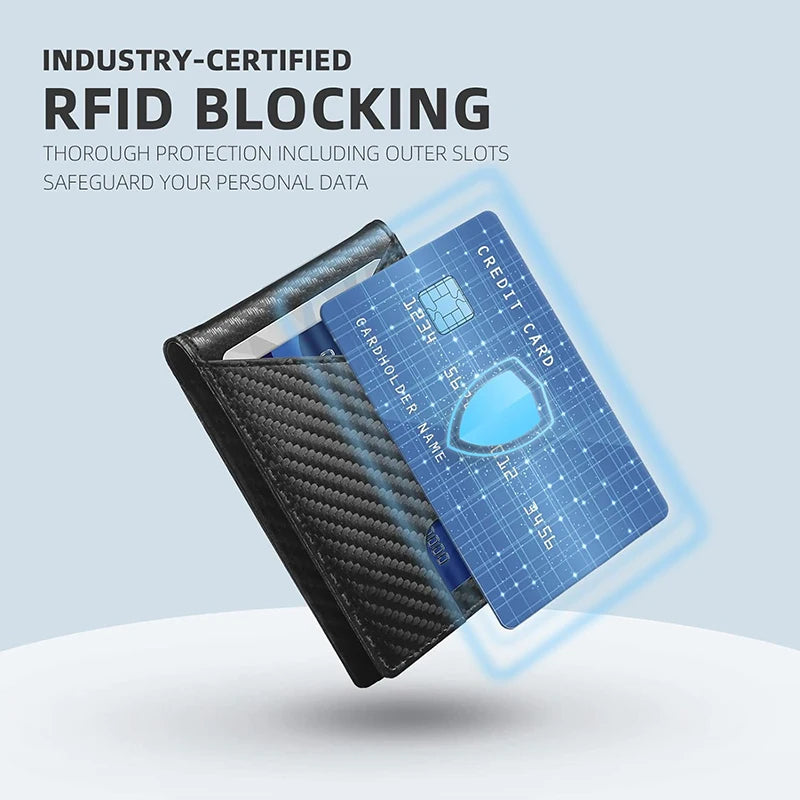 Men'S Wallet Ultra Thin 11 Credit Card Slot Leather RFID Blocking Small Thin Bifold Wallet for Men