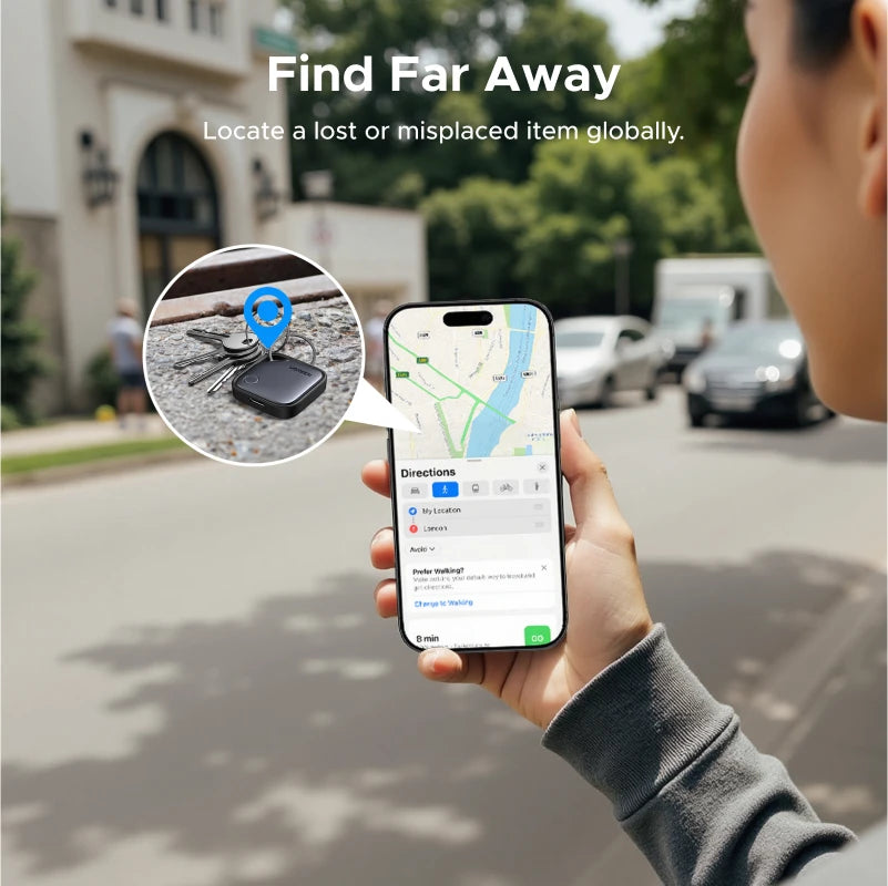 【 Charging Model 】Smart Tag Bluetooth Item Finder USB C Rechargeable Battery Last 1 Year Tracker for Apple Find My (Ios Only)