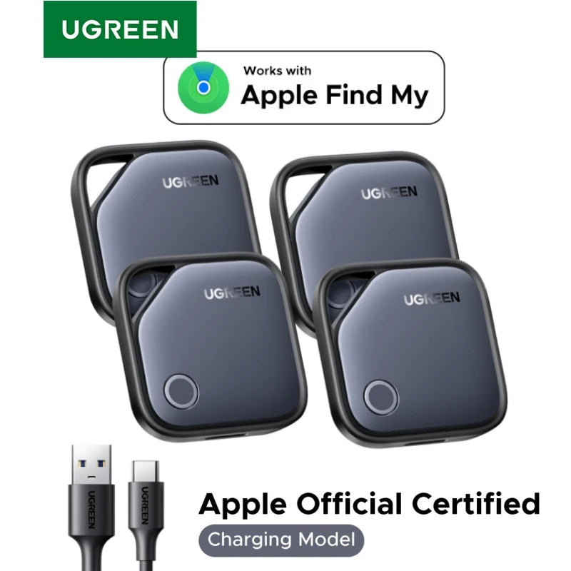 【 Charging Model 】Smart Tag Bluetooth Item Finder USB C Rechargeable Battery Last 1 Year Tracker for Apple Find My (Ios Only)
