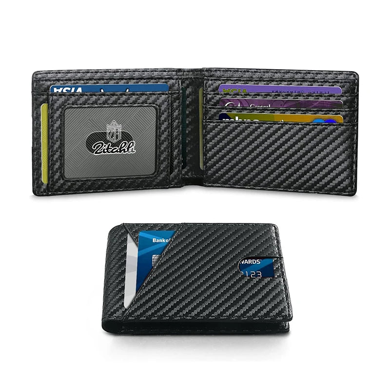 Men'S Wallet Ultra Thin 11 Credit Card Slot Leather RFID Blocking Small Thin Bifold Wallet for Men