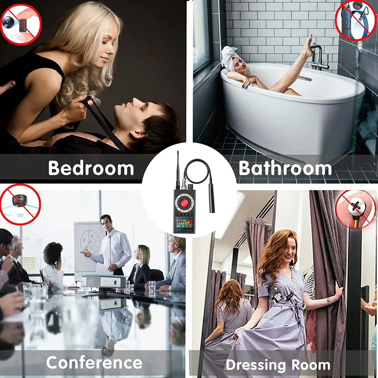 New K19+ Eavesdropping Hidden Camera Detector RF Wireless Gsm Sound Signal GPS Tracker Cam Detector Bug Finder